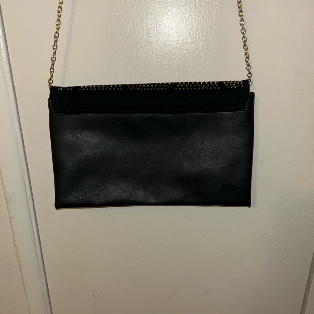 Studded Black Purse With Gold Chain - Picture 5 of 6